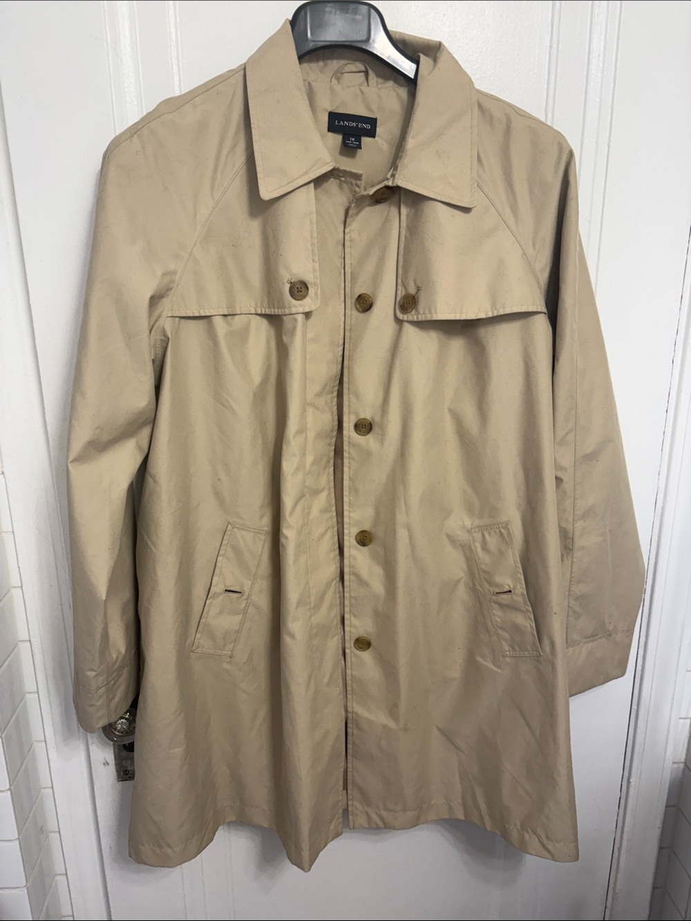 Lands' End Women's Beige Trench Coat